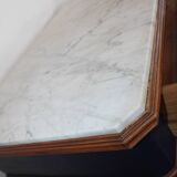 Chest of drawers in oak and gray marble, France 19th century