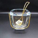 Vintage crystal and gold metal ice bucket