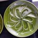 Set of 6 green oyster plates 25 cm – C.E.S France – Very good condition