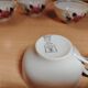 Set of 4 antique porcelain cups with rose pattern CNP France