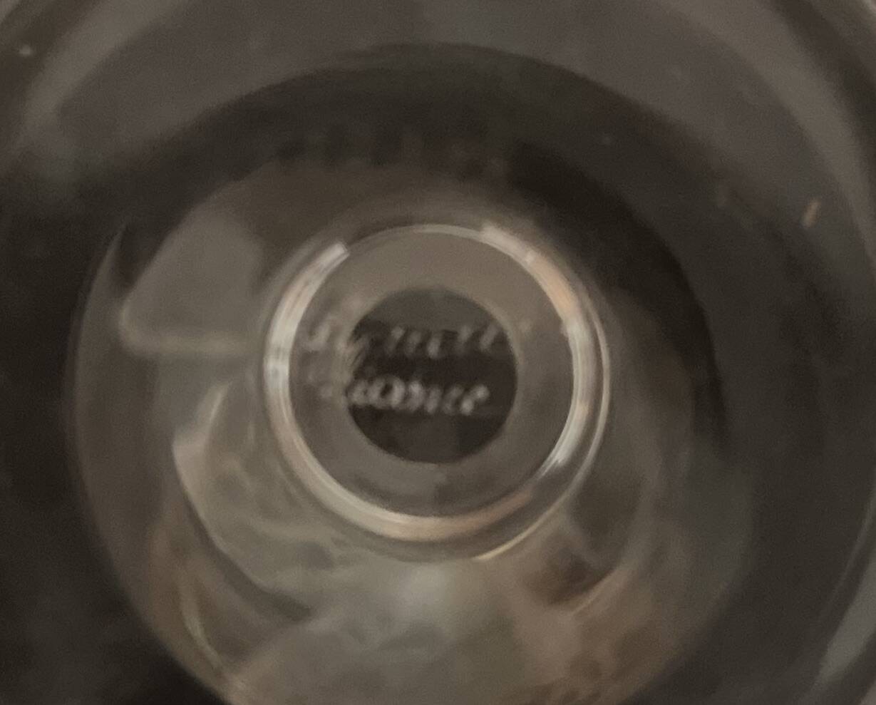 Set of two champagne glasses, crystal, Lalique France, angel model.