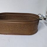 Copper planter with porcelain handles