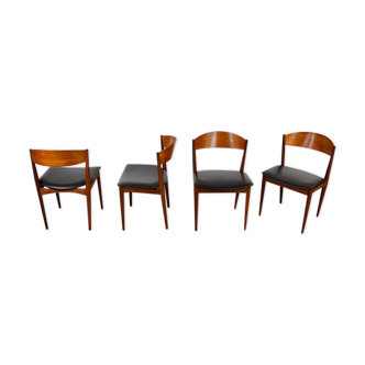 4 vintage scandinavian chairs in teak jydsk mobelindustri 1960