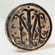 Seal stamp in gilded bronze art nouveau decorated with roses signed