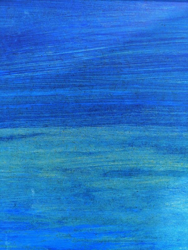 'blue soul' - vintage mid century abstract framed oil painting