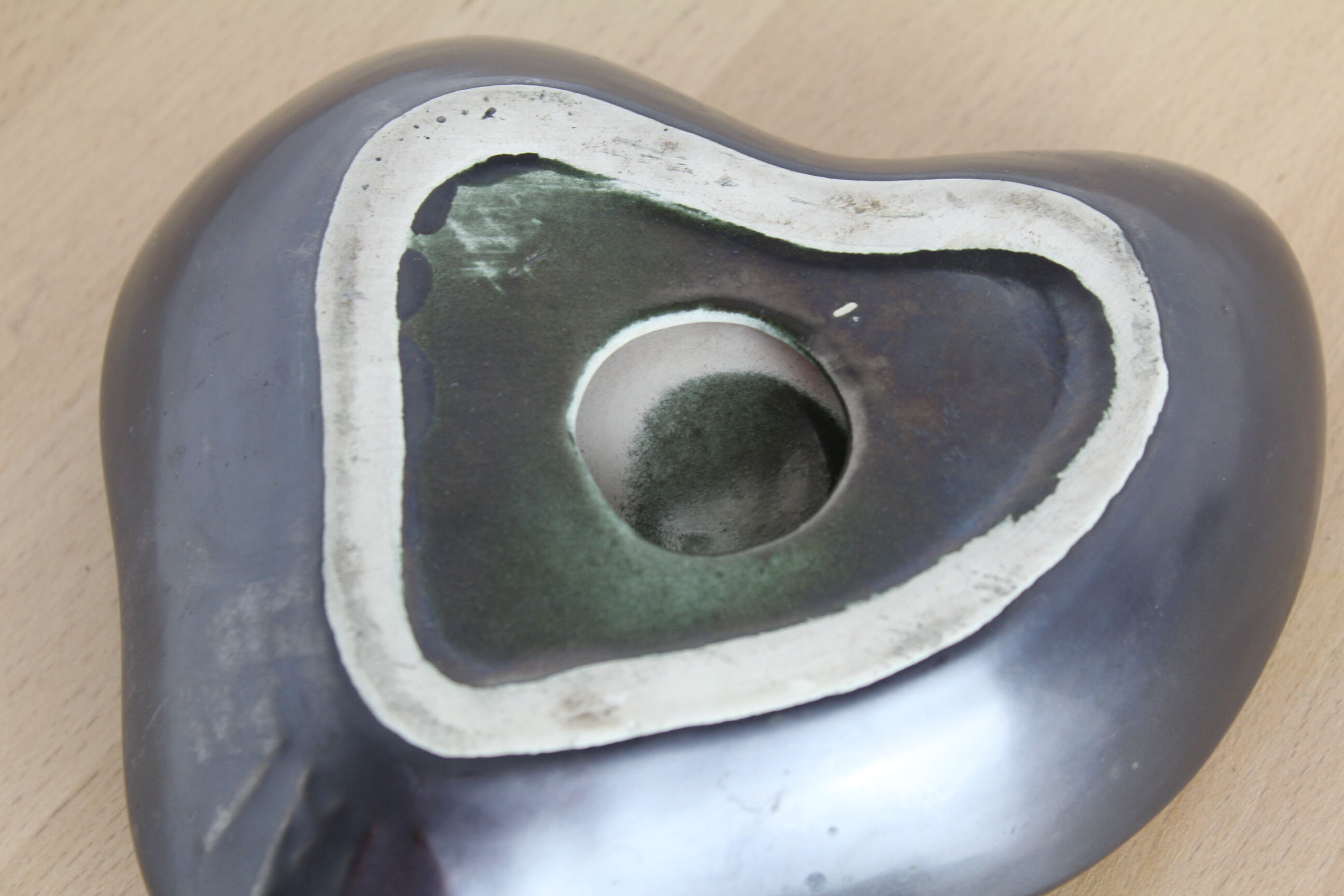 Modernist black special ceramic ashtray