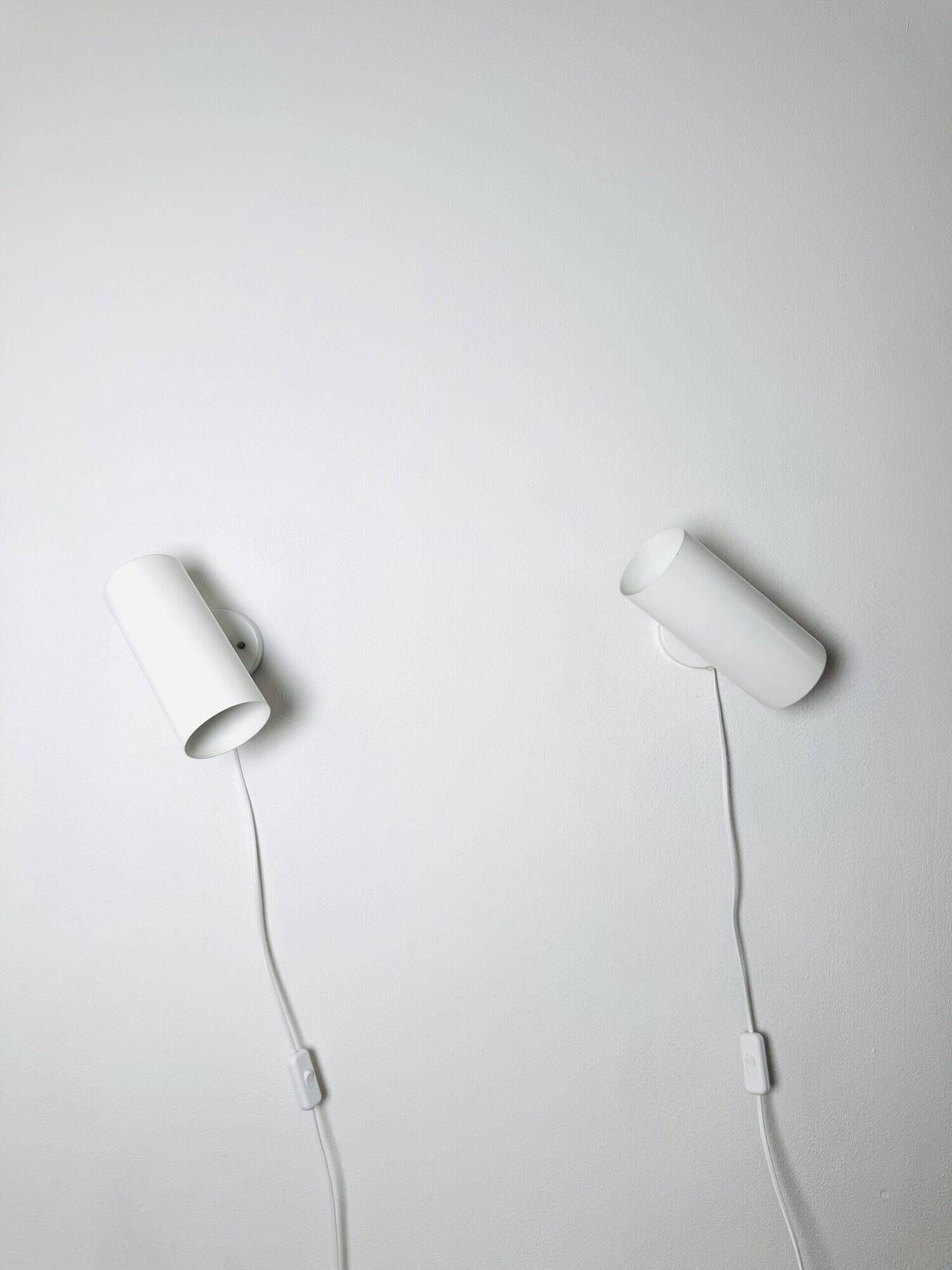 C-1582 Tubular Wall Lamps In White By Raak Amsterdam, The Netherlands 1960S