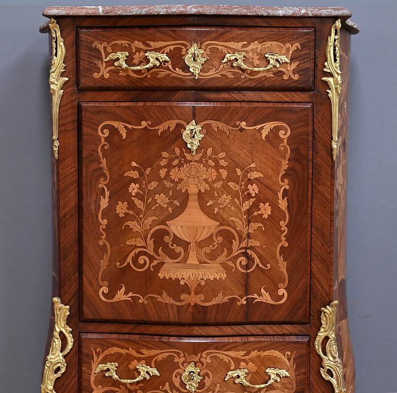 Secretary in precious wood marquetry, Transition style, Napoleon III period – Mid-19th century