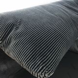Maralunga 2seater sofa in dark grey striped fabrics by Vico Magistretti for Cassina