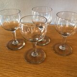 4 wine glasses balloon blown glass