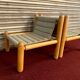 Pair of 1970s/80s armchairs in natural wood