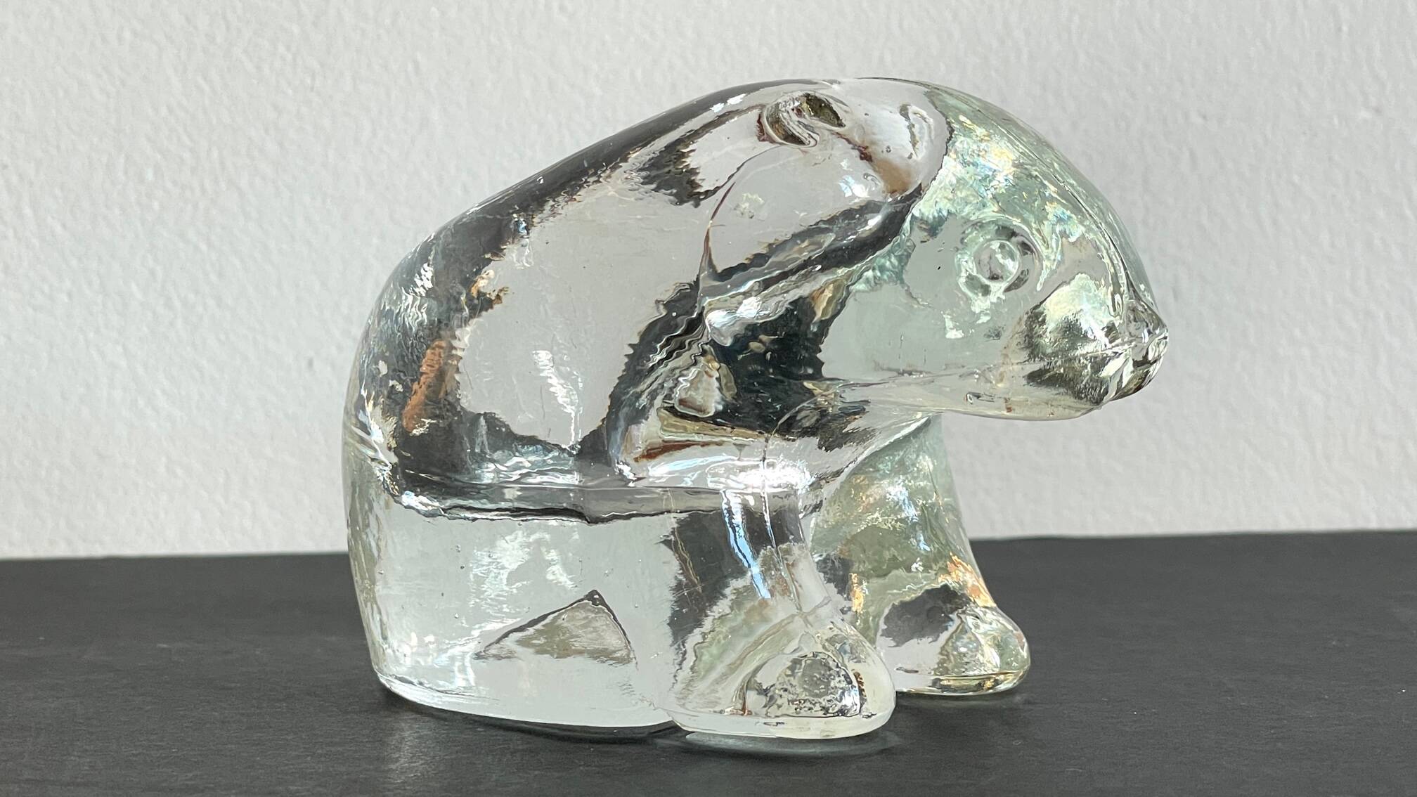 Semi-crystal candle holder Polar BEAR Shape Vintage