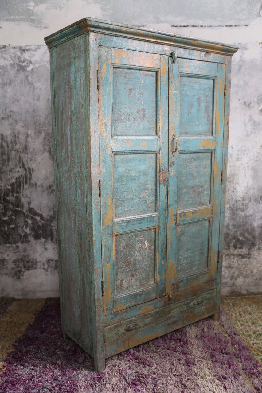 Blue patina cabinet 2 doors
