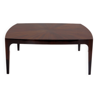 Table basse marqueterie de noyer vers 1970