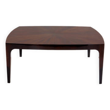 Table basse marqueterie de noyer vers 1970