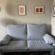 Sublime Maralunga sofa, perfect Cassina. Colour Cielo, boucle fabric.