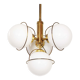Brass & Opaline glass chandelier by Leola