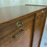 Vintage double curtain filing cabinet