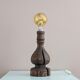 Brutalist Wabi Sabi pine foot lamp by Temde Leuchten 1960's