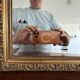 Large horizontal antique mirror in Louis XVI / Empire style.