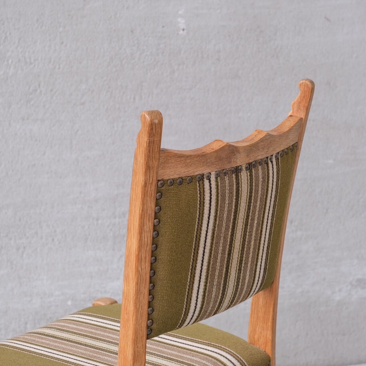 Set of six oak mid-century dining chairs