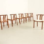 Six teak chairs by Hans J. Frydendal, Denmark 1970