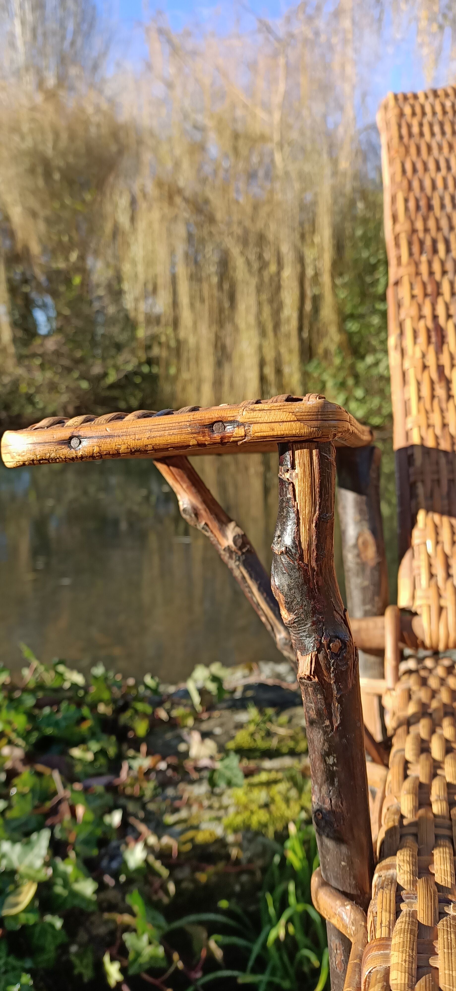 Very old vintage wicker lounge chair