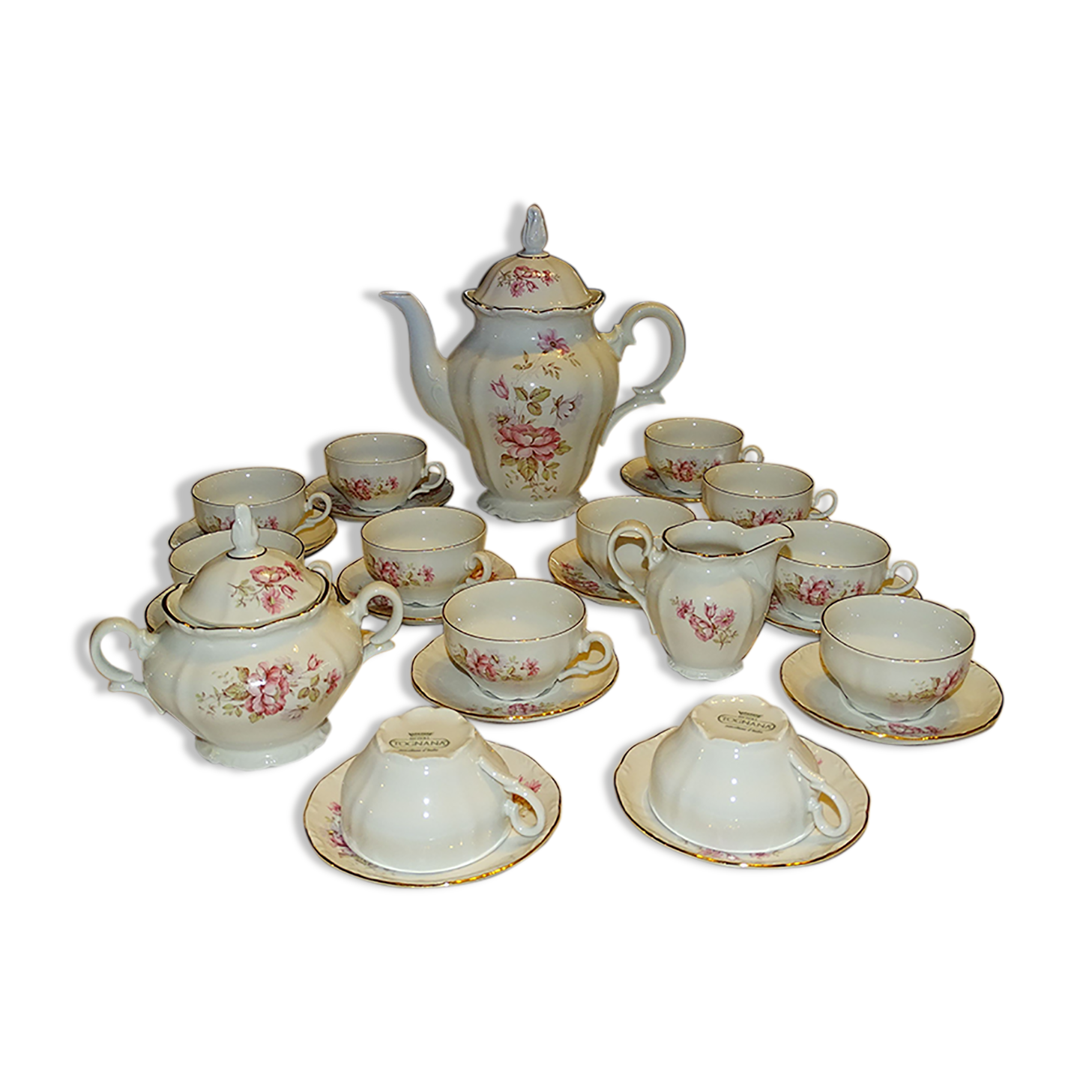 Service à café complet en porcelaine