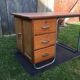 Vintage modernist schoolmaster desk