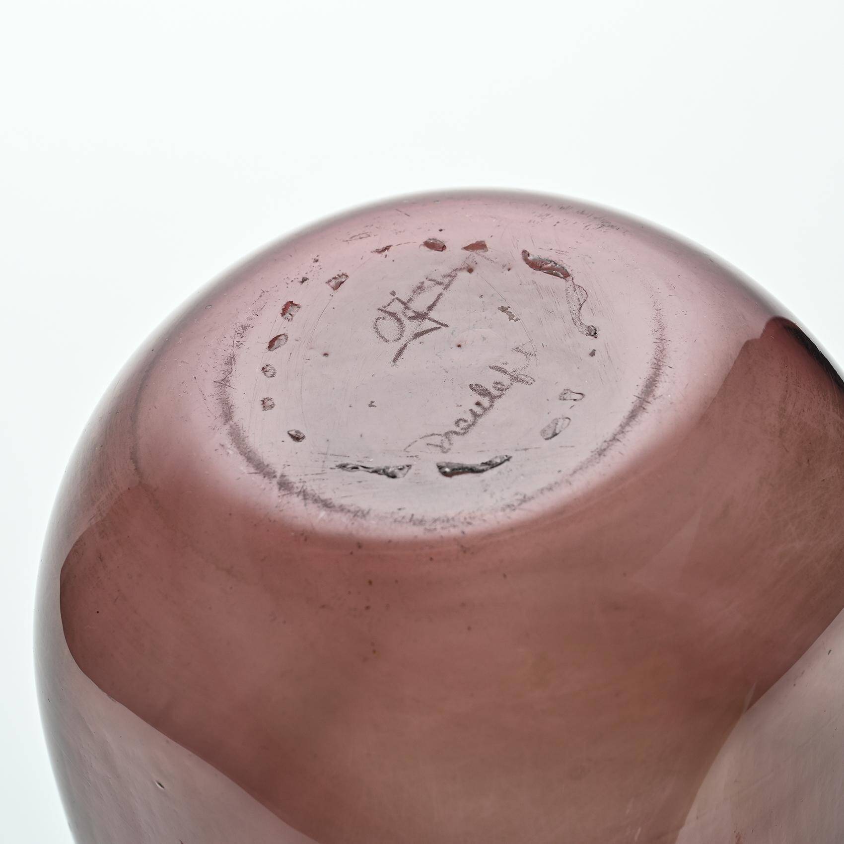 Set of five purple vases by Claude Morin, circa 1980