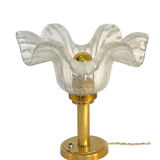 Table lamp "Corolle" – Murano Bullicante glass & patinated brass