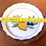 Vintage pie mold and wicker pan