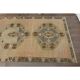 Tapis couloir en laine et coton fait main Oushak turc des années 1970, 137x404.