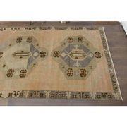 1970s Turkish Oushak Handmade Wool Cotton Orange Runner Rug 137x404