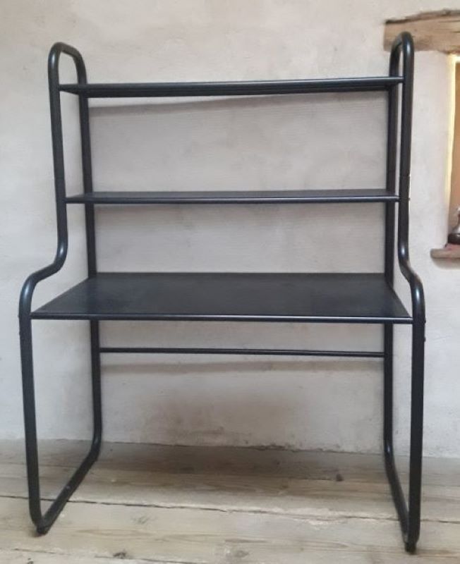 Desk shelves metal black vintage 80s