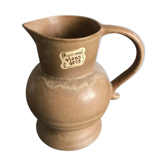 Pichet broc carafe in grès cerame "old sandstone" rhoda beige matte 17 cm