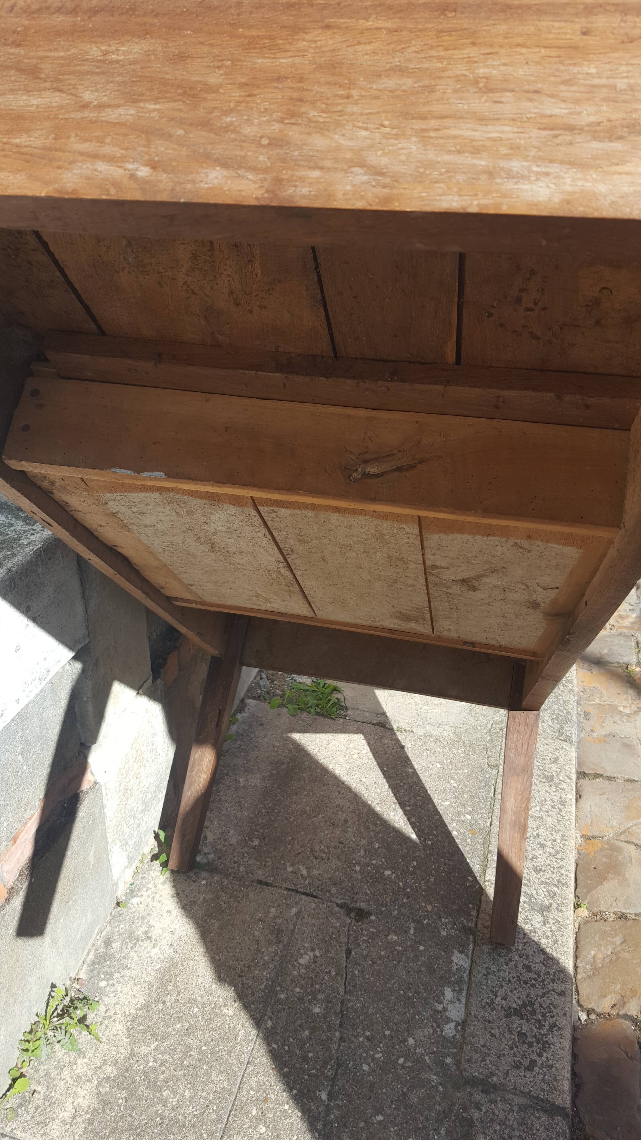 Raw wood farm table coffee table