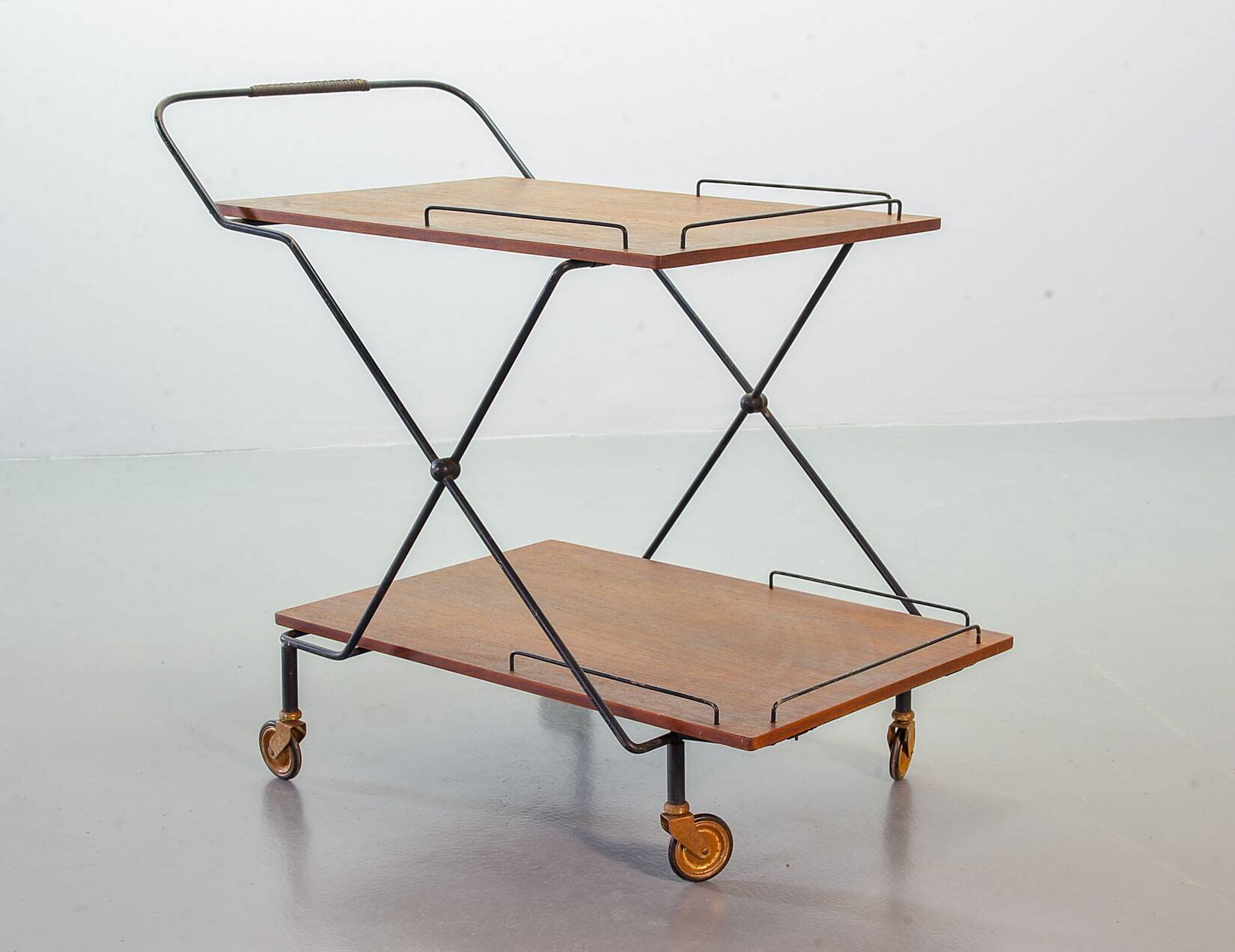 Scandinavian Minimalistic Foldable and Mobile Teak Tea Trolley Denmark 50S