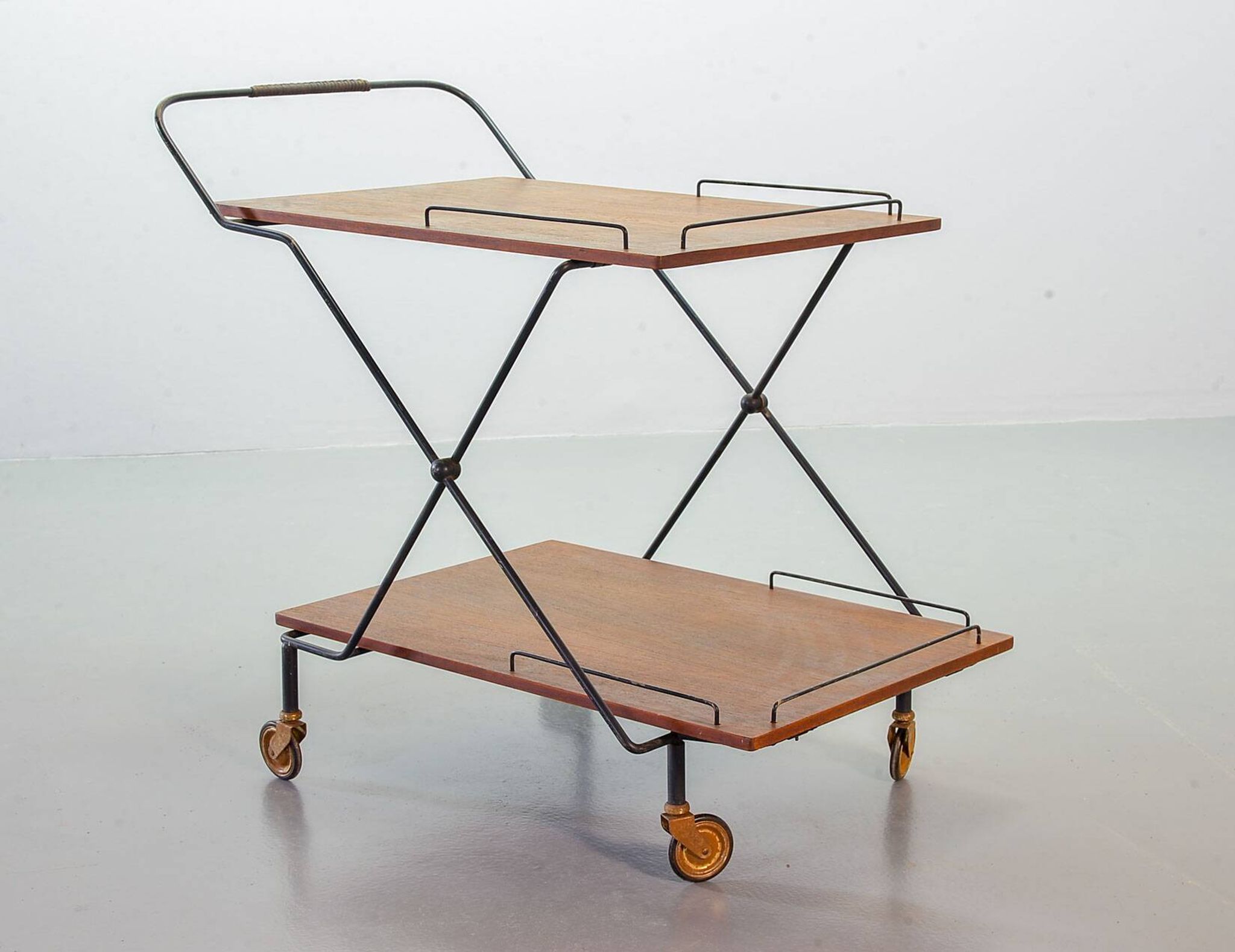 Scandinavian Minimalistic Foldable and Mobile Teak Tea Trolley Denmark 50S