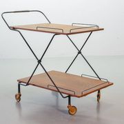 Scandinavian Minimalistic Foldable and Mobile Teak Tea Trolley Denmark 50S