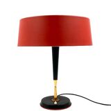 Oscar Torlasco, Mid-Century red table lamp, Lumi, Italy 1954
