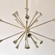 Chandelier Sputnik 24 brass lights white ivory color
