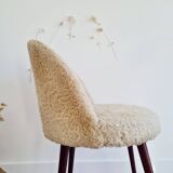 Vintage barrel furry chair with compass legs
