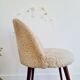 Chaise moumoute tonneau vintage pieds compas