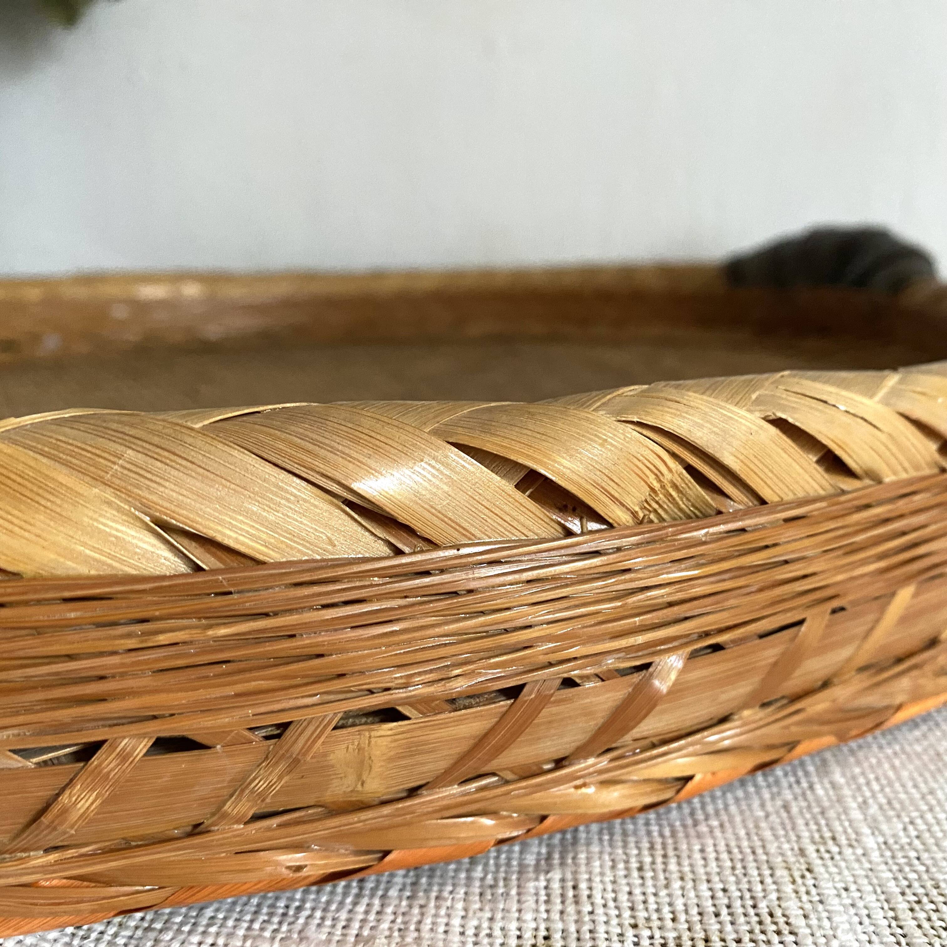 Bird woven bamboo tray