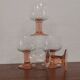 Set of 4 large glasses with pink feet Luminarc France