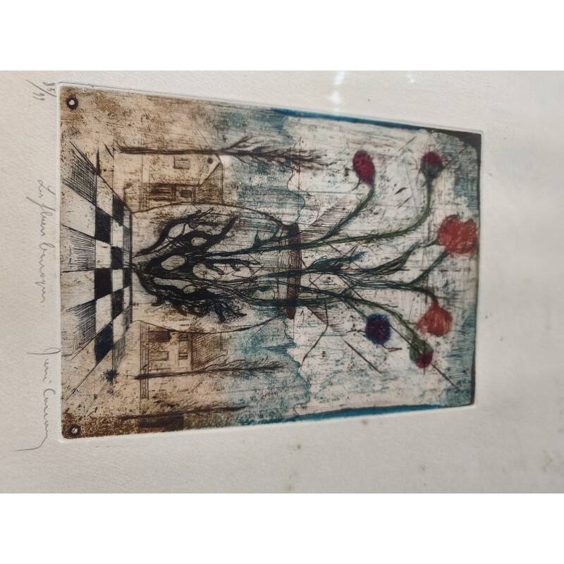 Lithographed drawing "The Baroque Flowers"
