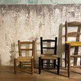 Small children's chair - wood and straw