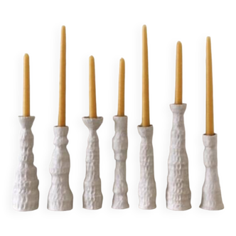 Ivory Pinch Candle Holders