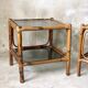 Pair of bedside tables or side tables in vintage 1980s rattan.